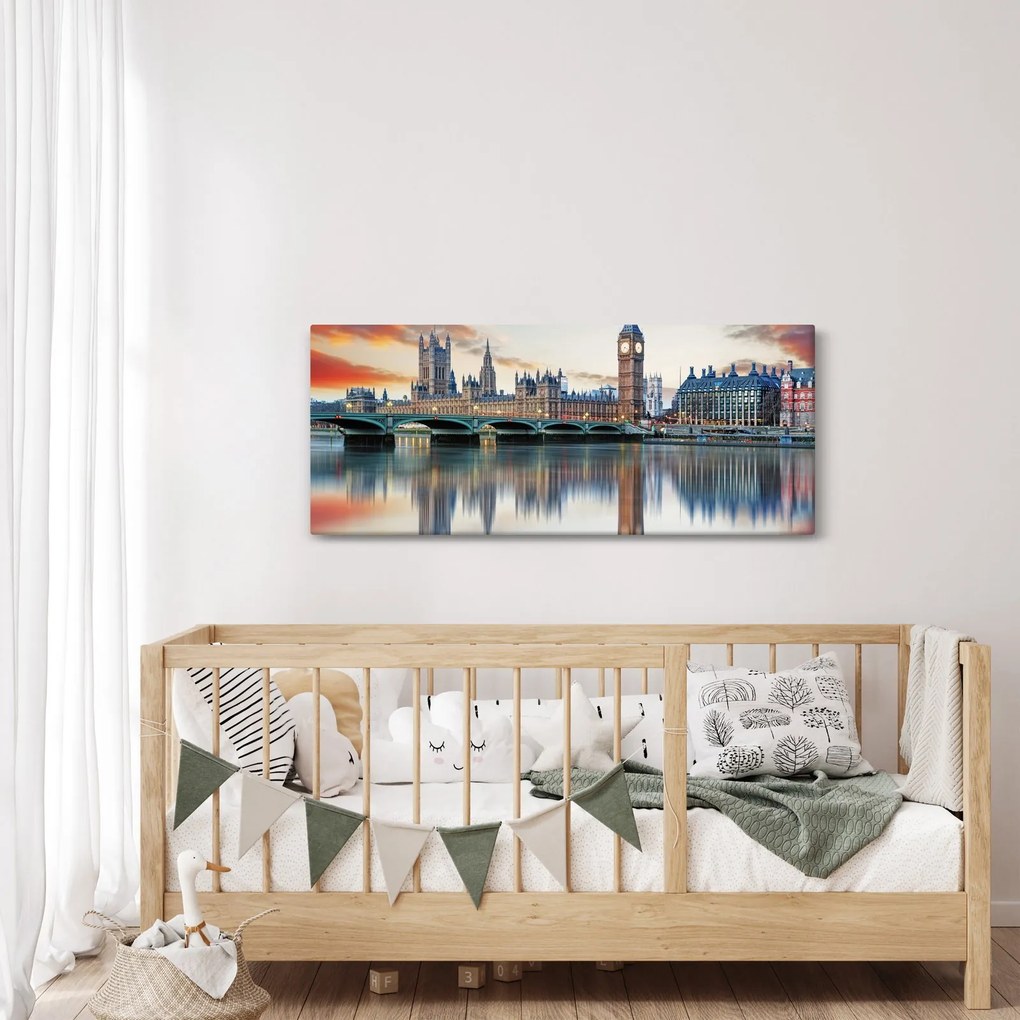 Obraz - Londýnske Houses of Parliament (120x50 cm)