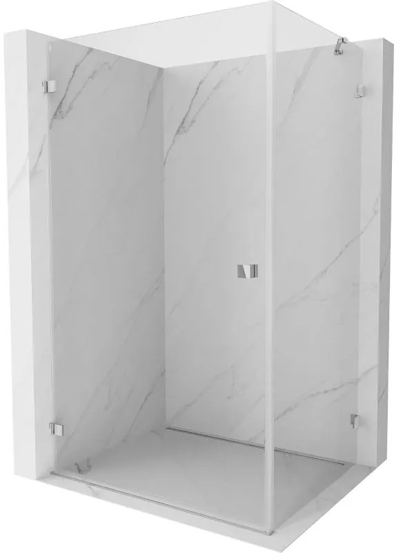 Mexen Lunar-B, sklápací sprchový kút ľavý 95 x 80 cm, 8mm číre sklo, chrómový profil, 832-095-080-01-00-L