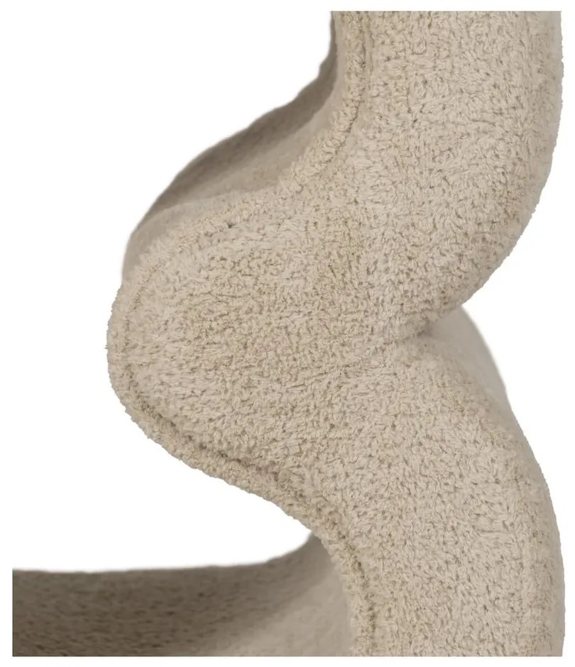 Béžový taburet z textílie buklé – Ixia