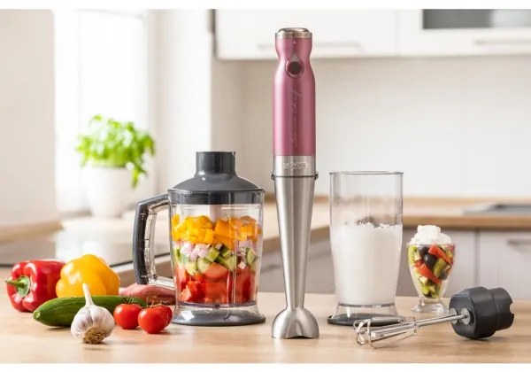 Sencor - Tyčový mixér 4v1 1200W/230V nerez/ružová