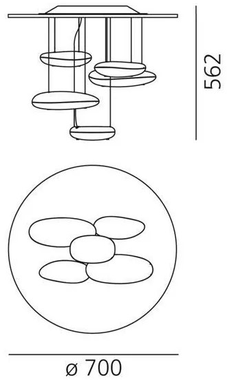 Artemide 1476110A - LED Stmievateľný prisadený luster MERCURY LED/29W/230V 3000K