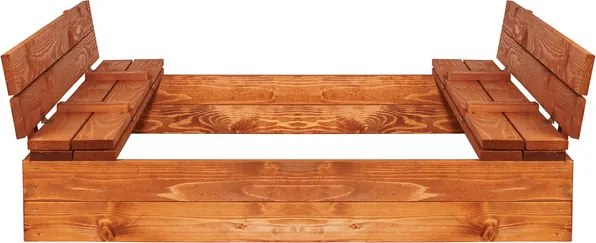 Drevené uzavreté pieskovisko 120x120 cm Springos SB120SET - impregnované