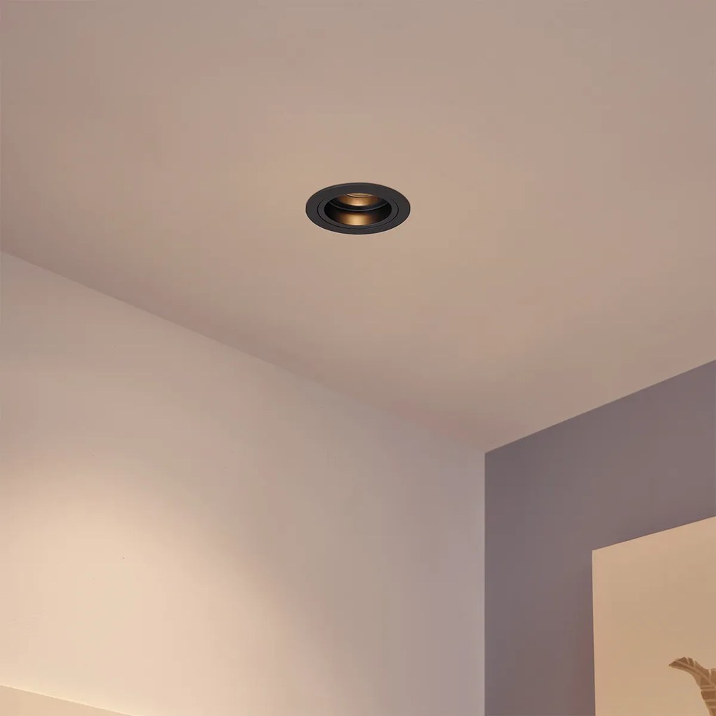 Moderné zapustené bodové svetlo tmavosivé GU10 50 mm okrúhle výkyvné - Rondoo