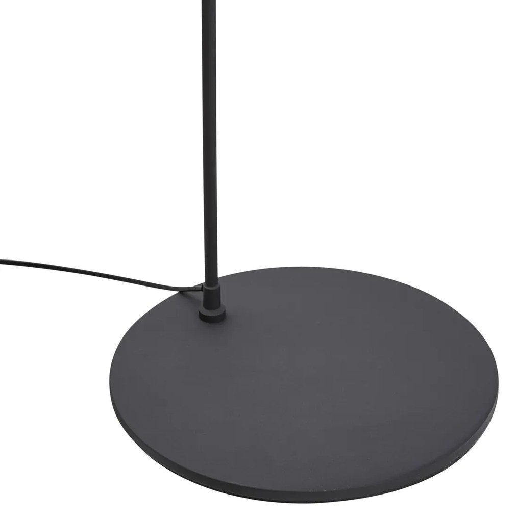 Retro stojaca lampa čierna s bielym interiérom - Triangolo