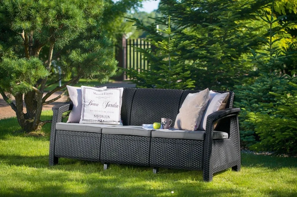 Záhradná pohovka Allibert Corfu Love Seat Max - Graphite