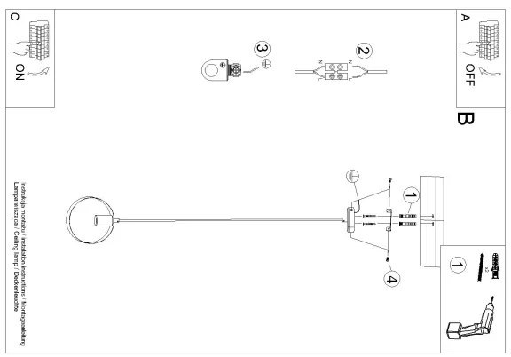 Sollux SL.1137 - Luster na lanku TITRAN 1xE27/60W/230V biela