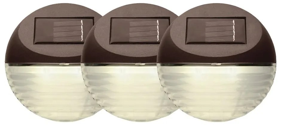 Súprava 3 nástenných solárnych svietidiel Star Trading Fency, ø 11 cm