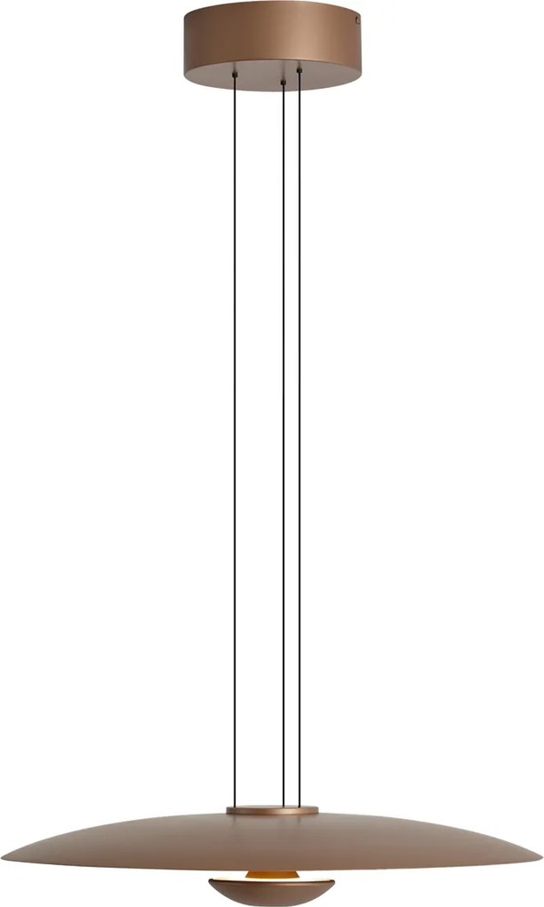 Moderná závesná lampa bronzová s orechovým drevom vrátane stmievateľnej LED - Smith