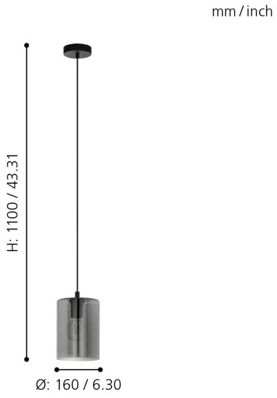 Eglo 98585 - Luster na lanku CADAQUES 1xE27/40W/230V