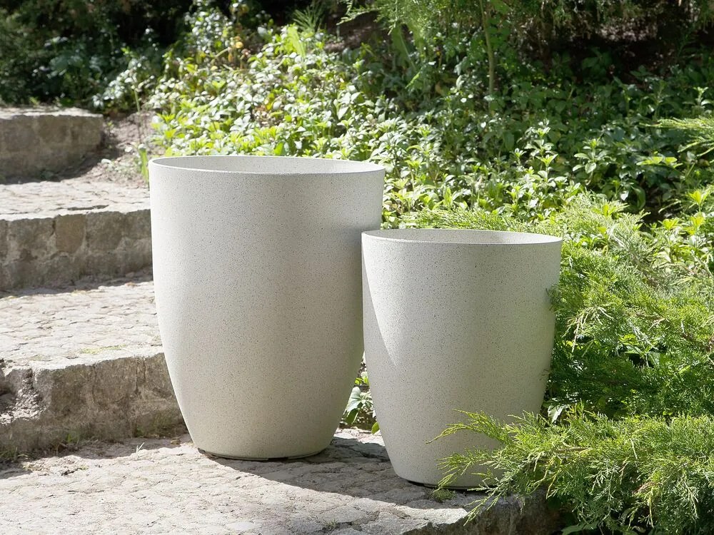 Sada 2 kvetináčov 42 cm Crotty (biela). Vlastná spoľahlivá doprava až k Vám domov. 1074877