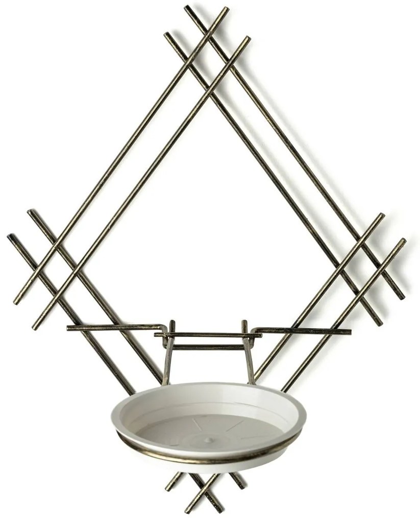 NÁSTENNÝ DRŽIAK NA KVETINÁČ EVELIN 41X31X26 CM ZLATÁ