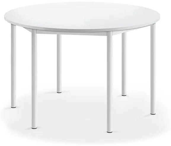 Stôl BORÅS, kruh, Ø1200x720 mm, laminát - biela, biela