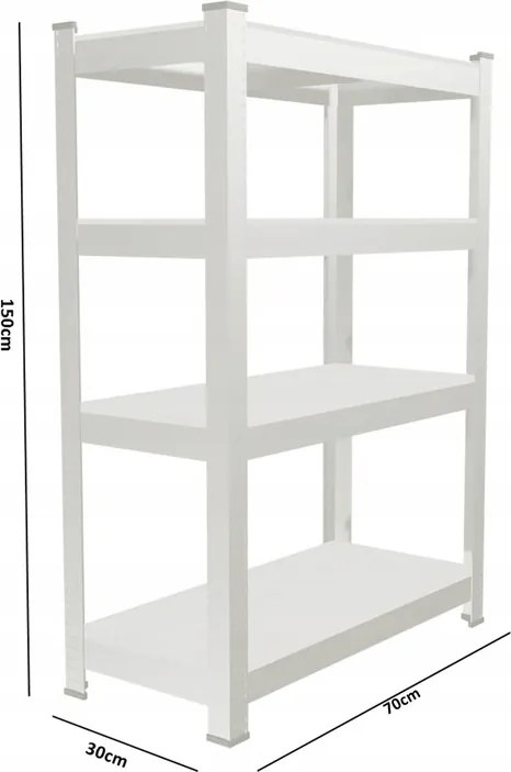 SADA DVÔCH 4-ÚROVŇOVÝCH POLIČIEK 150 x 70 x 30 CM NOSNOSŤ POLIČKY: 150 KG *2165
