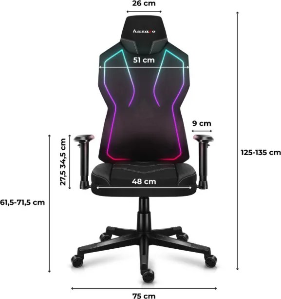 Herná stolička Combat 6.2 Black RGB