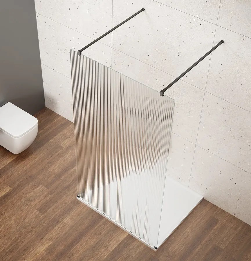 Gelco Gelco, VARIO BLACK jednodielna sprchová zástena do priestoru, sklo nordic, 1100 mm, GX1511-02