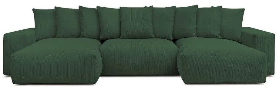 Zelená menčestrová rohová pohovka Voltaire – Bobochic Paris
