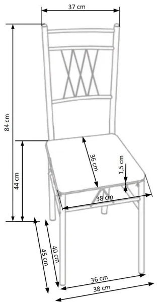 Jedálenský set FAUST kov/dub sonoma