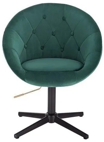 LuxuryForm DESIGN Kreslo VERA VELUR na čiernom kríži - zelené
