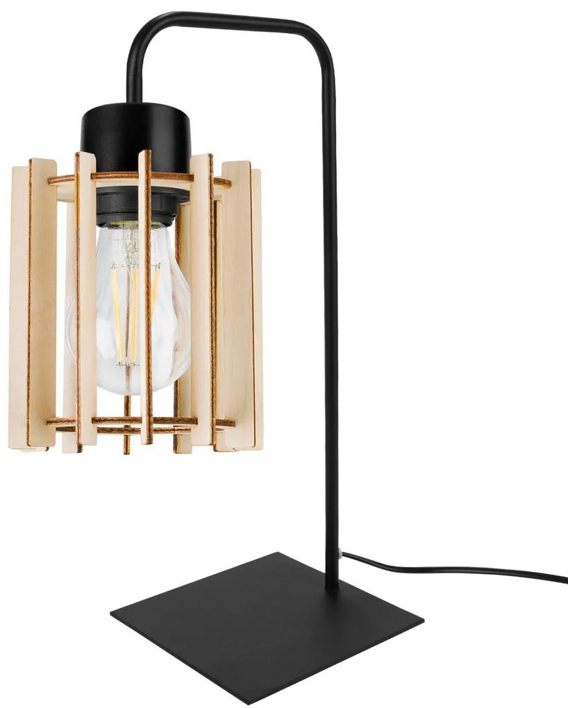 Stolná lampa Timber 7, 1x drevené tienidlo