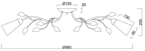 Brilagi - Prisadený luster FLORA 6xE14/60W/230V zlatá/krémová/patina