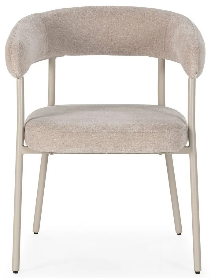 Béžové čalúnené jedálenské kreslá v súprave s podrúčkami 2 ks Yuri – MOME