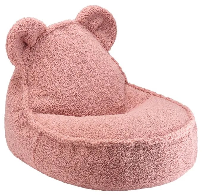 Ružový detský sedací vak z textílie buklé Bear – Wigiwama