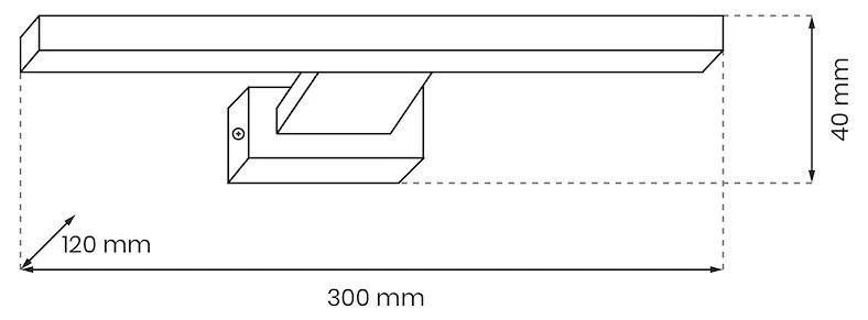 Nástenné LED svietidlo Shine2, 1x LED 7w, 4000k, (30 cm), ch