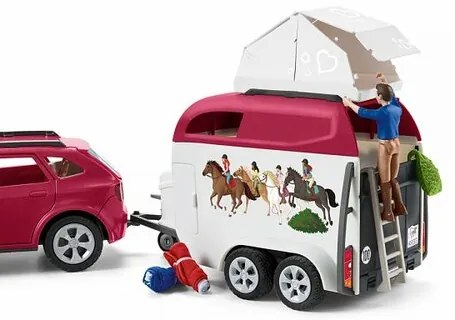 Schleich 42535 Dobrodružné auto s prívesom a koňom