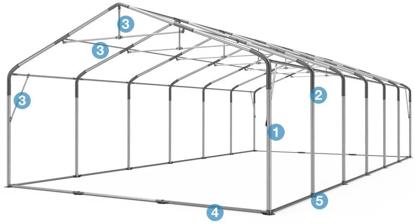 Pártystany-Jičín s.r.o. Záhradný Party stan 5x8m Professional Plus Farba: Biela