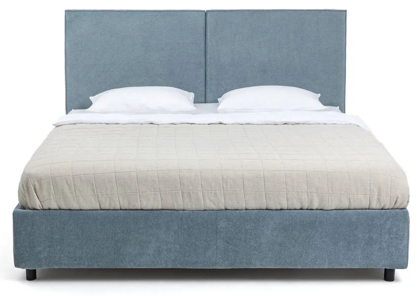 Modrá čalúnená dvojlôžková posteľ s úložným priestorom s matracom/s roštom 180x200 cm Myra Bold – Bonami Selection