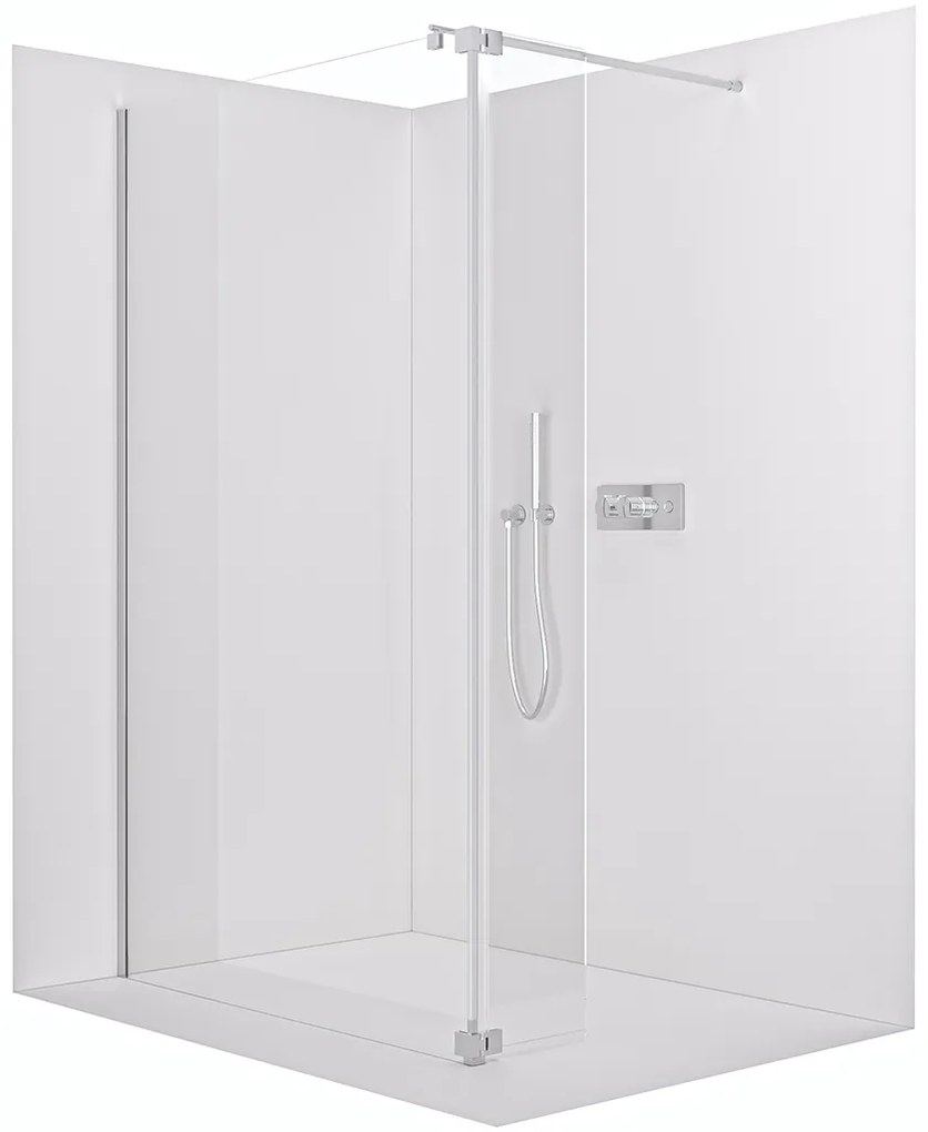 CERANO - Prídavný panel k sprchovej zástene Onyx - chróm, transparentné sklo - 30x200 cm, CER-CER-537346
