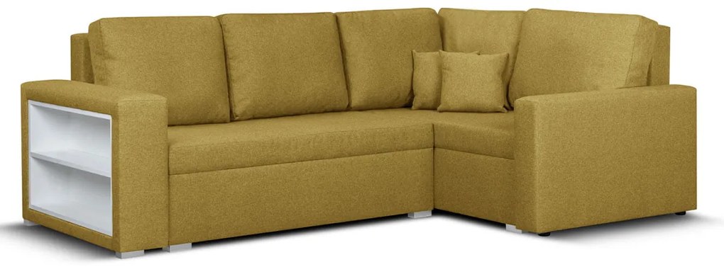 Rohová sedacia súprava s funkciou spania MODO4 Žltá
