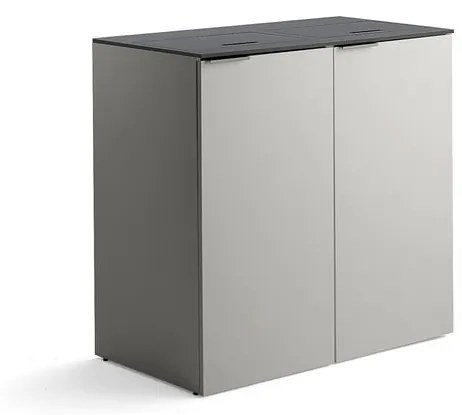 Koše na triedenie odpadu CELSIUS, šedý, 120L + 90L kôš, 21L + 10L box
