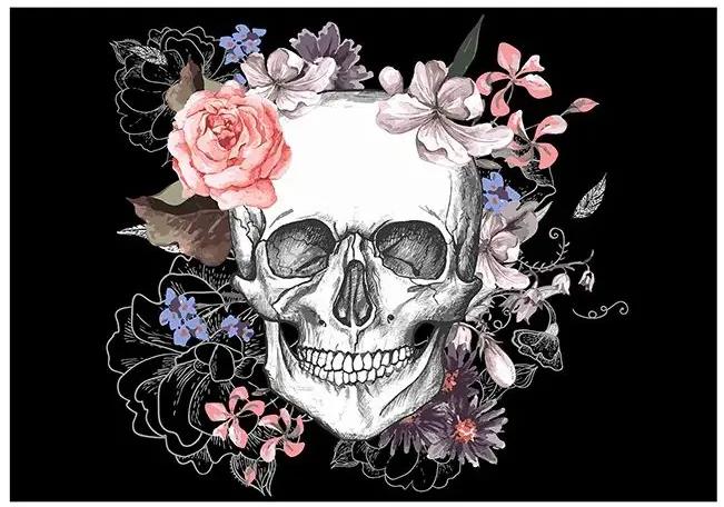 Samolepiaca fototapeta - Skull and Flowers Veľkosť: 147x105, Verzia: Samolepiaca