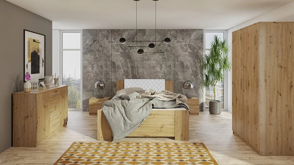 Spálňa Kler XI, Farby: biela / biela + ekokoža Soft Pik 029