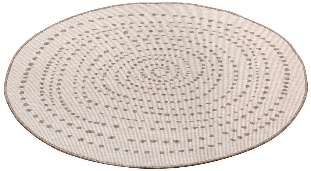 NORTHRUGS - Hanse Home koberce Kusový koberec Twin-Wendeteppiche 105414 Linen kruh – na von aj na doma - 140x140 (priemer) kruh cm