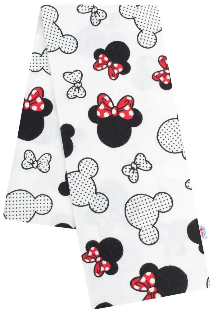 Flanelová plienka s potlačou New Baby biela Mickey & Minnie