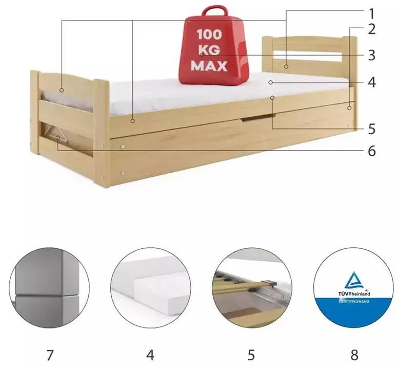 Vyklápacia posteľ ERNIE - 200x90cm BOROVICA