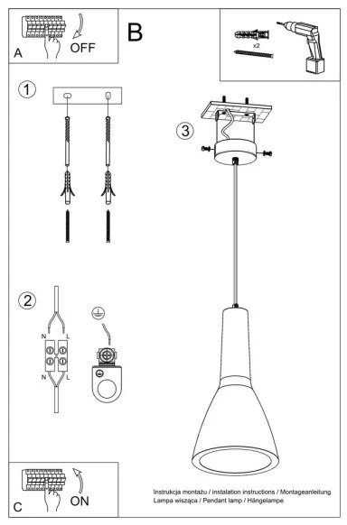 Sollux SL.0280 - Luster na lanku EMPOLI 1xE27/15W/230V betón