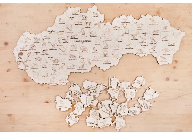 PDK10 Puzzle v drevenej krabičke - Slovensko - Najznámejšie zvieratá