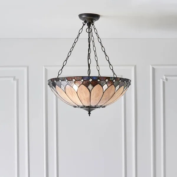 Endon 63976 - Luster na reťazi Tiffany BROOKLYN 3xE27/60W/230V priemer 50 cm