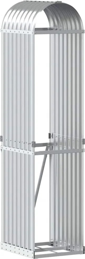 vidaXL Držiak na polená strieborný 40x45x170 cm pozinkovaná oceľ