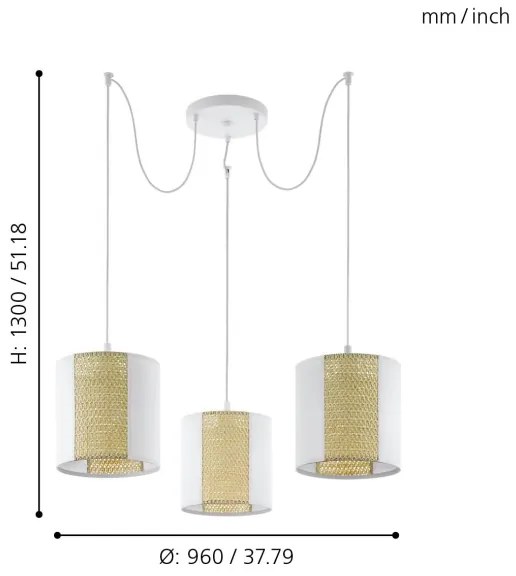 Eglo 43403 - Luster na lanku ARNHEM 3xE27/40W/230V pavúk