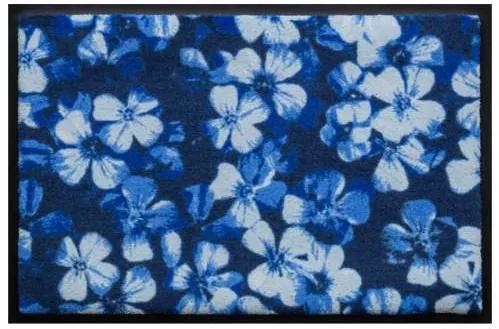 Kvety a listy premium rohožka- modré kvety (Vyberte veľkosť: 60*40 cm)