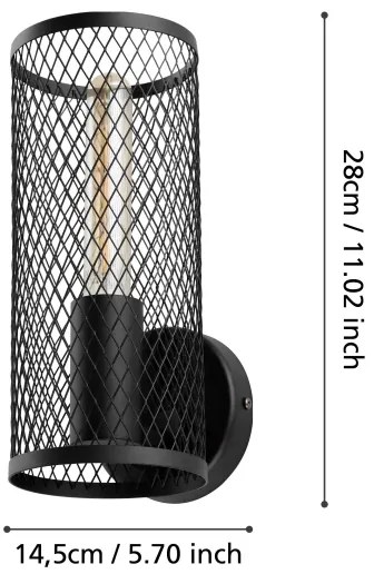 Eglo 43538 - Nástenné svietidlo REDCLIFFE 1xE27/40W/230V