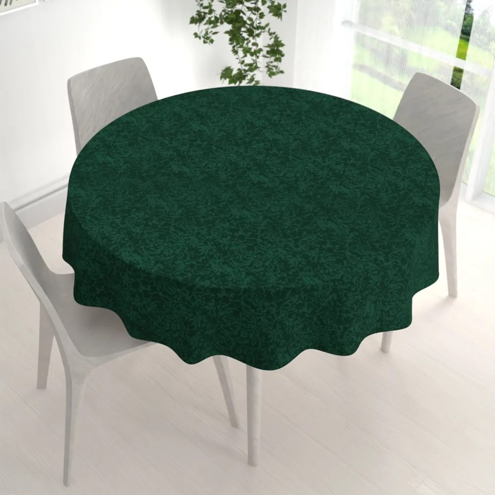 Biante Veľký teflónový okrúhly obrus TF-035 Venezia smaragdovo zelený Ø 220 cm