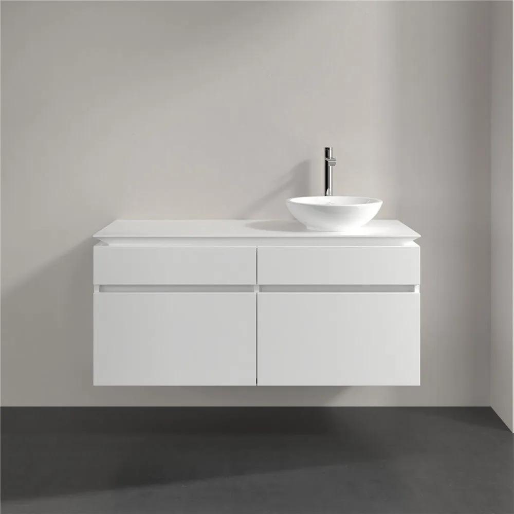 VILLEROY &amp; BOCH Legato závesná skrinka pod umývadlo na dosku (umývadlo vpravo), 4 zásuvky, 1200 x 500 x 550 mm, White Matt, B58200MS