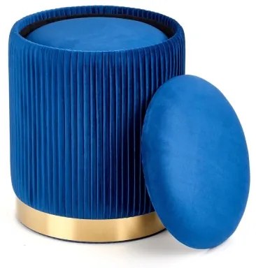 SADA 2x Taburet MONTY pr. 36/66 cm modrá/zlatá