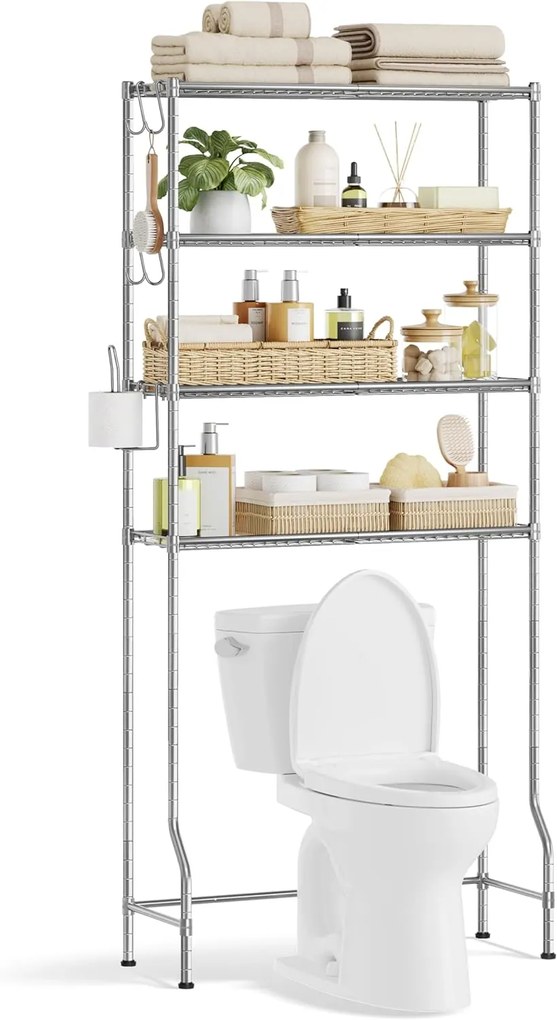 Kúpeľňový regál MULTA strieborný
