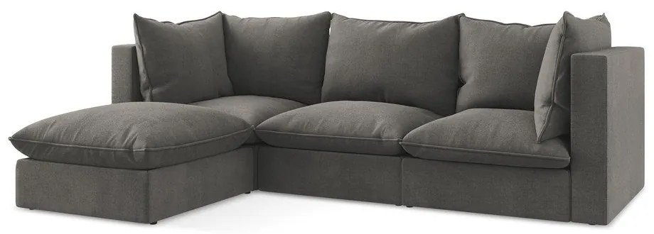 Tmavosivá rohová pohovka (ľavý roh/s leňoškou) Manao – Makamii